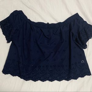 Madewell Off the Shoulder Eyelet Top